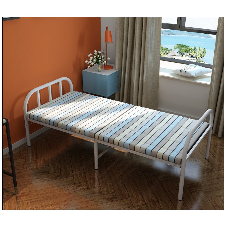 Giường xếp gọn khung thép sẵn đệm 185x120x40 mẫu 120cm-giường-giường gấp kim loại-giường gấp gọn