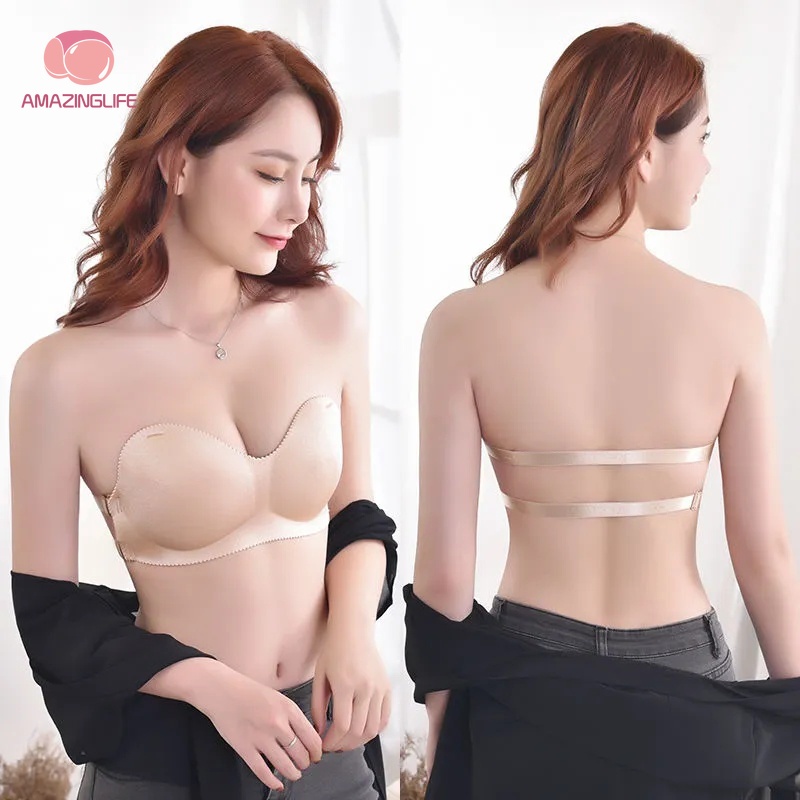 [Amazinglife] Áo Lót Không Dây Không Đường May / Áo Ngực Thoải Mái Thoáng Khí Dễ Phối Đồ Dành Cho Nữ