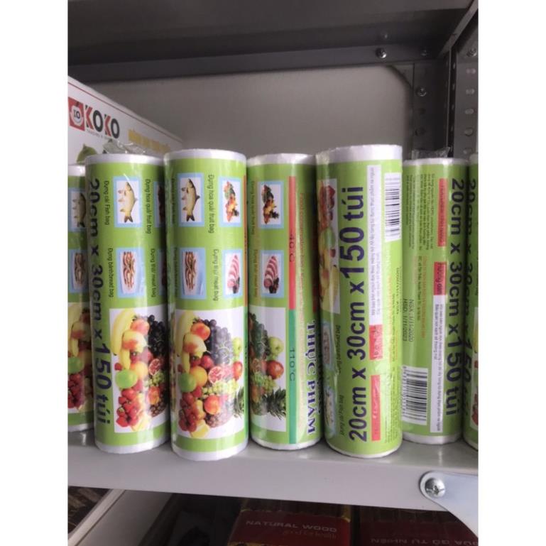 Túi đựng thực phẩm sinh học an lành 120 túi/1 cuộn kích thước