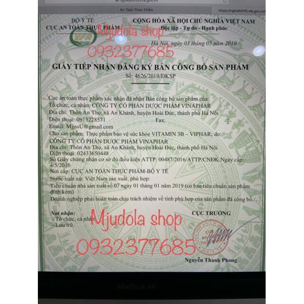 Viên bổ sung Vitamin 3B B1-B6-B12 Viphar (hộp 100 viên) | Thế Giới Skin Care