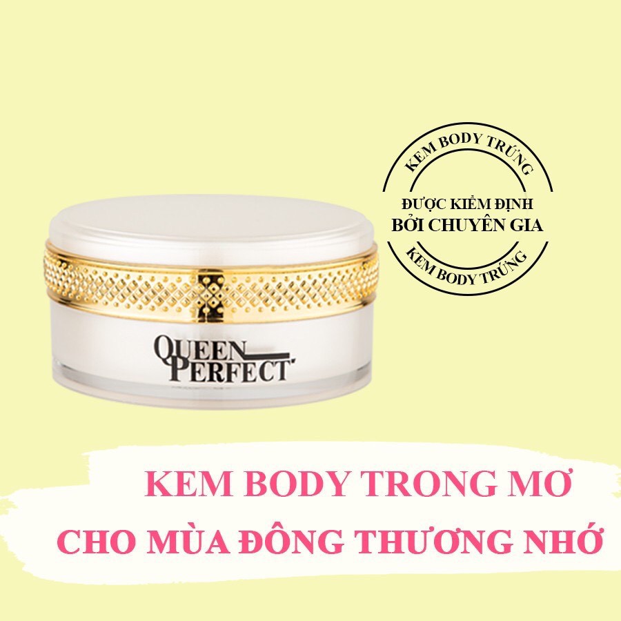 Kem body trứng kích trắng Queen Perfect làm trắng, mềm mịn da, chống nắng, làm đều màu da