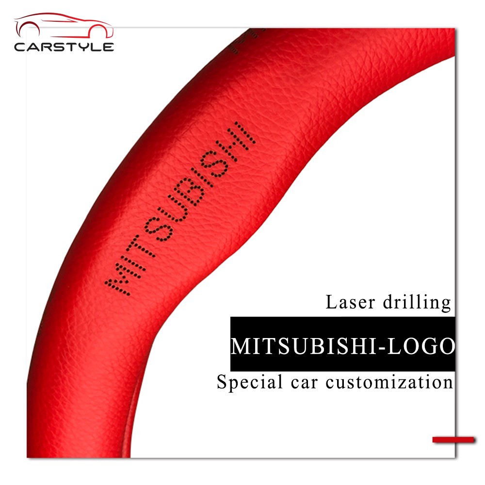 Bọc vô lăng ô tô từ da bò thật cao cấp cho Mitsubishi Pajero Xpander Montero Lancer Pajero sport Outlanger ASX Triton