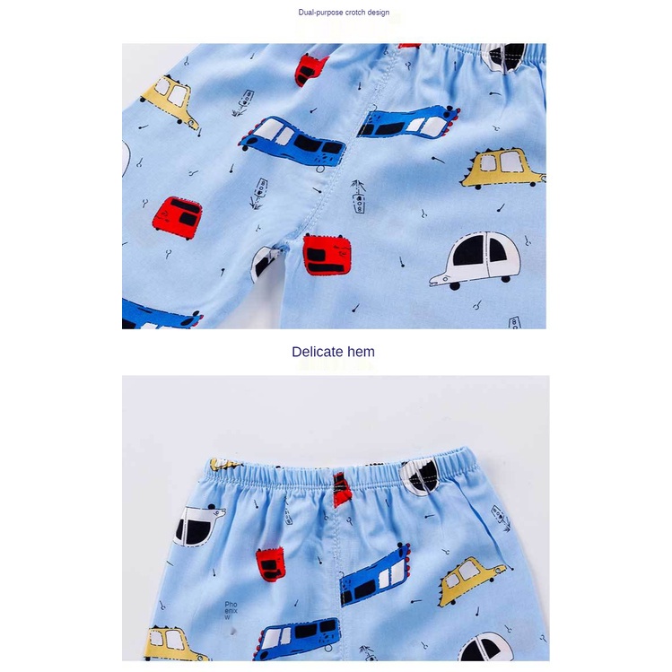 Bộ Đồ Ngủ Vải Cotton Họa Tiết Đáng Yêu Thời Trang Mùa Hè Cho Bé