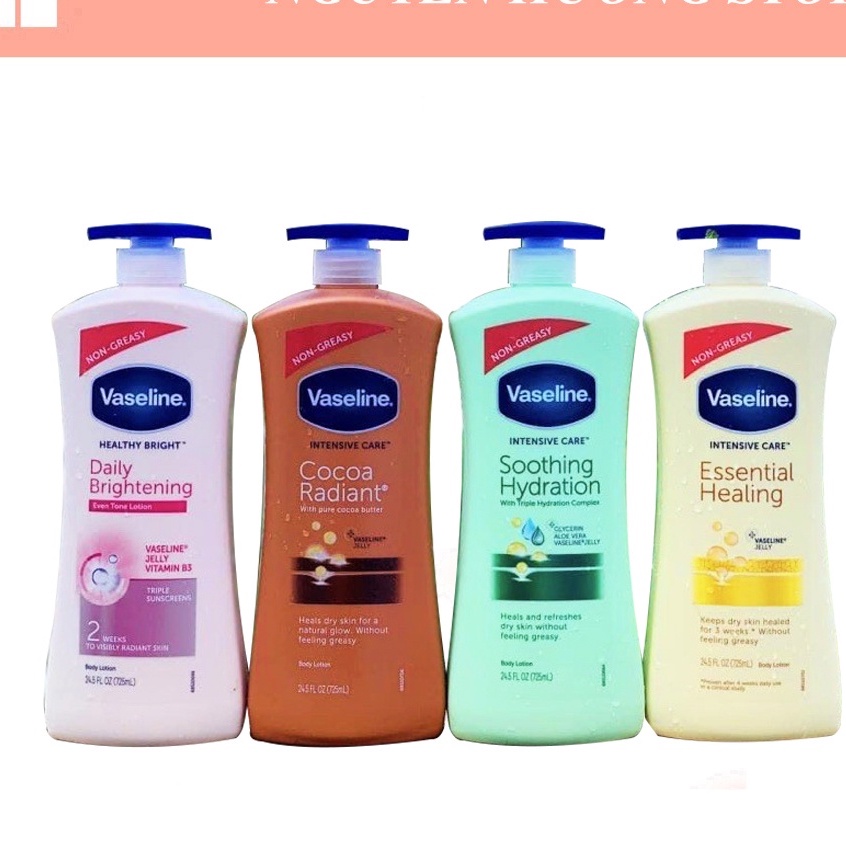 Dưỡng Thể Vaseline 725ML HỒNG - VÀNG - XANH - TRẮNG - 50X