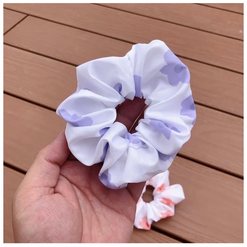 [RẺ VÔ ĐỊCH] Cột tóc scrunchies hoa đào pastel