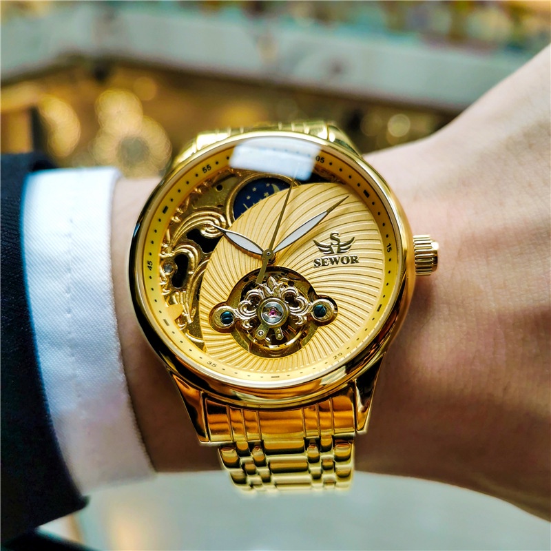 Đồng Hồ Cơ Nam Tự Động AUTOMATIC Chính Hãng SEWOR S22 TD4 Dây Thép Đúc Đặc Cao Cấp Thời Trang Sang Trọng Đẹp Giá Rẻ A1
