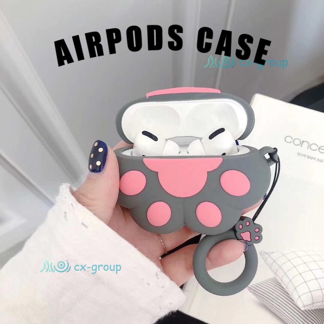 Ốp lưng Cute Cat paw bluetooth headset protective case for airpods 1/2 pro colorful Wireless Headphones  silicone airpods  casing cover