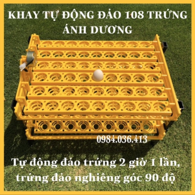 Máy ấp trứng mini Ánh Dương khay tự động đảo 108 quả TẶNG ĐÈN SOI TRỨNG và thuốc úm gà