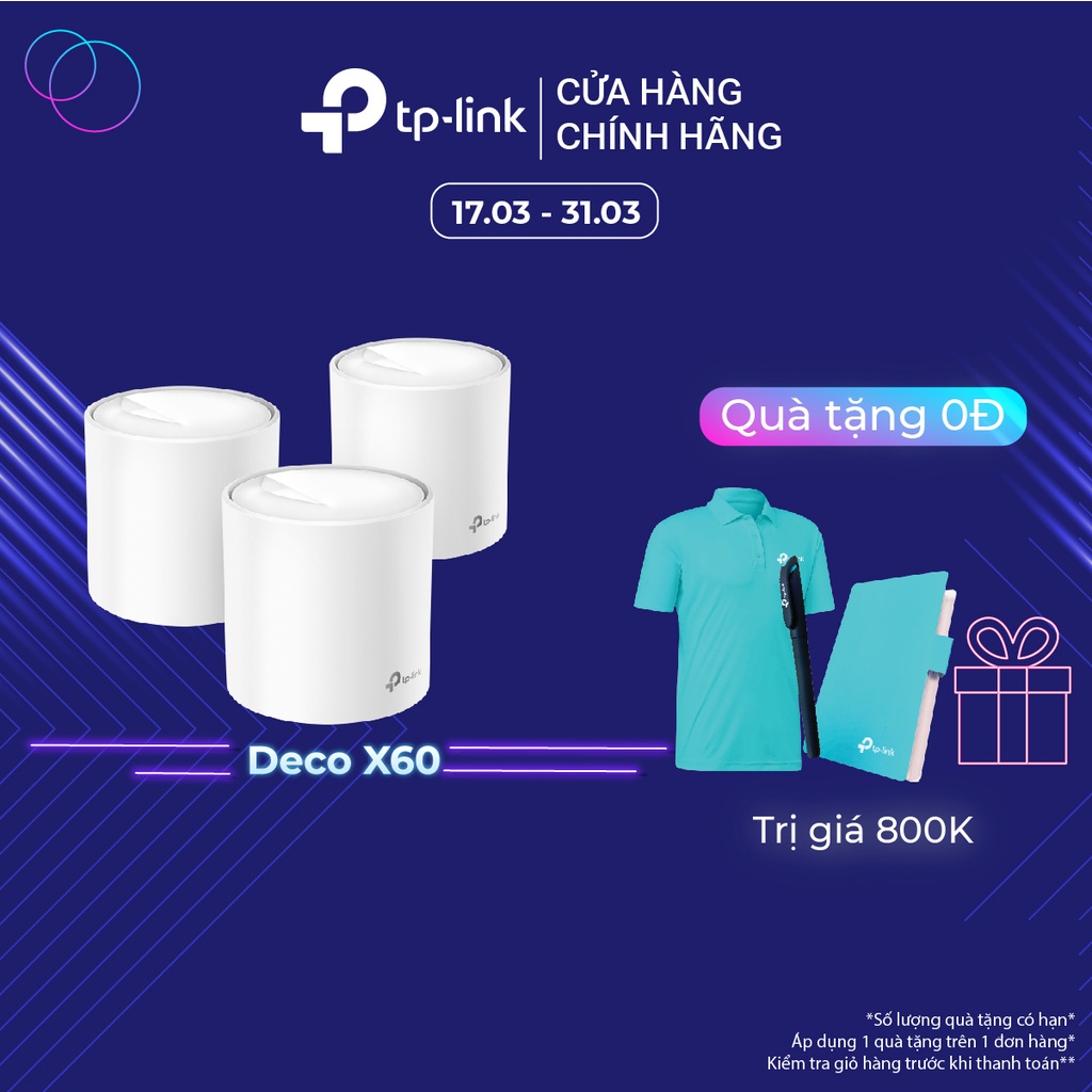 Bộ Phát Wifi Mesh TP-Link Deco X60(3-pack) Wifi 6 AX3000