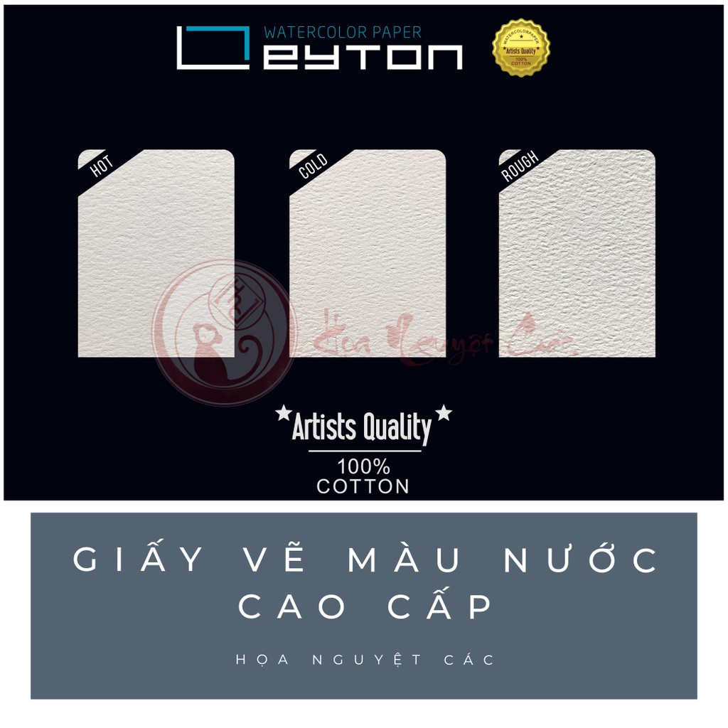 [Leyton] Giấy vẽ màu nước cao cấp 100% cotton