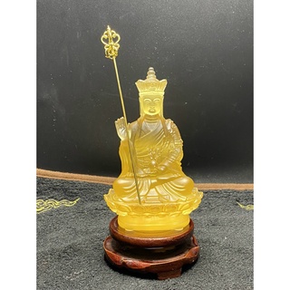 Tượng địa tạng vương bồ tát bằng đá lưu ly cao cấp, trang trí taplo ô tô siêu đẹp - cao 15cm