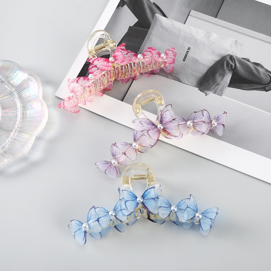 Kẹp Tóc Càng Cua 13Cm Bằng Acrylic Trong Suốt Đính Ngọc Trai Phong Cách Hàn Quốc Thời Trang Cho Nữ