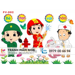 Decal mầm non- GÓC PHÂN VAI khổ lớn 127x80