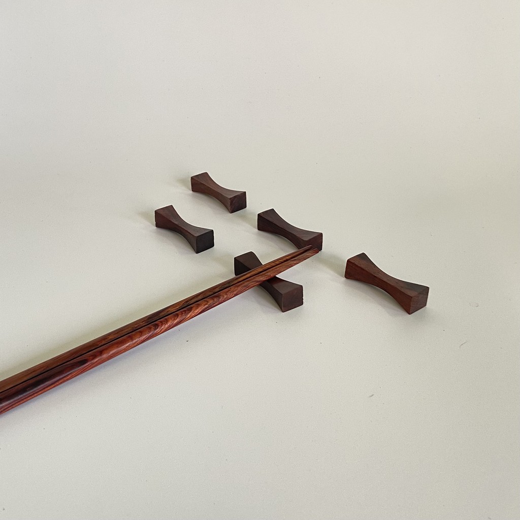 Đũa (23cm) - gỗ trắc (Bộ 5 đôi), bộ 5 gác đũa sang trọng Mỹ Nghệ Mart