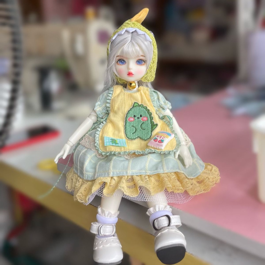 Búp Bê bjd 3D Mắt Thật 6 Cánh 30cm Có Thể Thay Đổi Màu Sắc