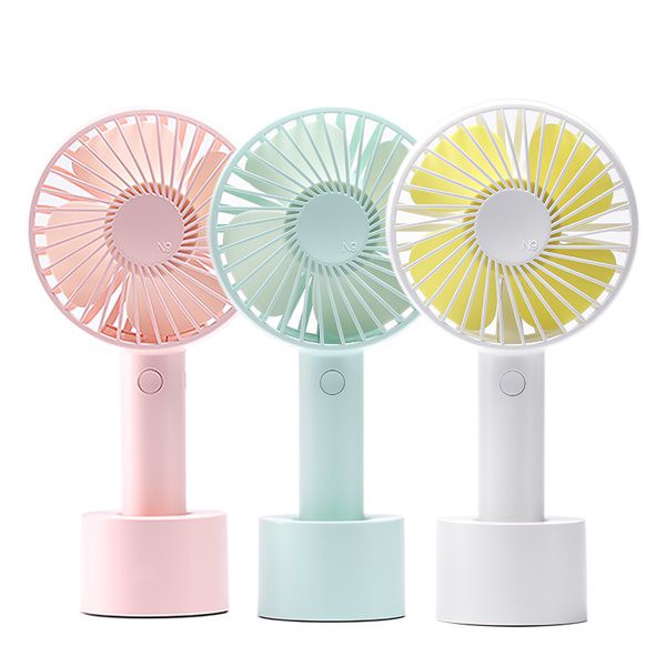 Quạt cầm tay mini 3 tốc độ gió kèm pin siêu mát có đế để bàn  đã kèm pin - Tphome