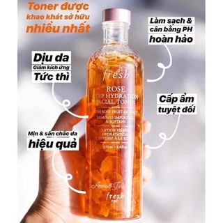 Nước hoa hồng Toner Fresh Rose Deep Hydration 250ml