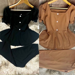 Sét áo peplum quần 9 tất