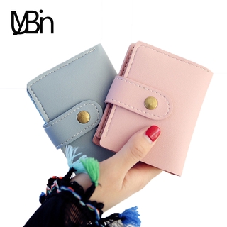 Ví da PU mềm nhỏ dáng ngắn phối nút phong cách Hàn Quốc Buylin
