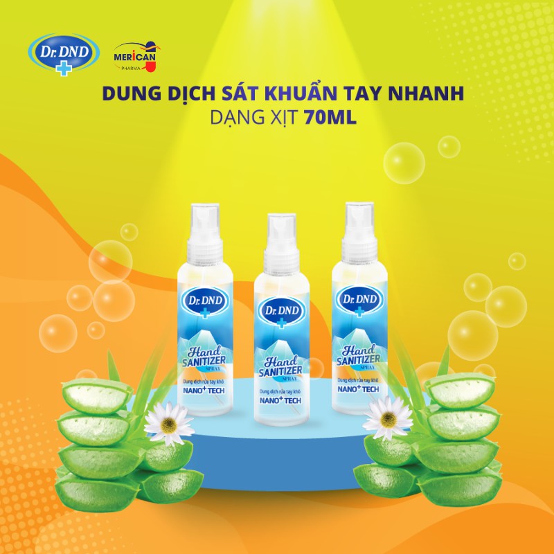 Nước Rửa Tay Khô Diệt Khuẩn Gel Xịt Sát Khuẩn Ion Bạc Thêm Vitamin E Chiết Xuất Hoa Cúc Mềm Mại Da Tay Dr.DnD | BigBuy360 - bigbuy360.vn