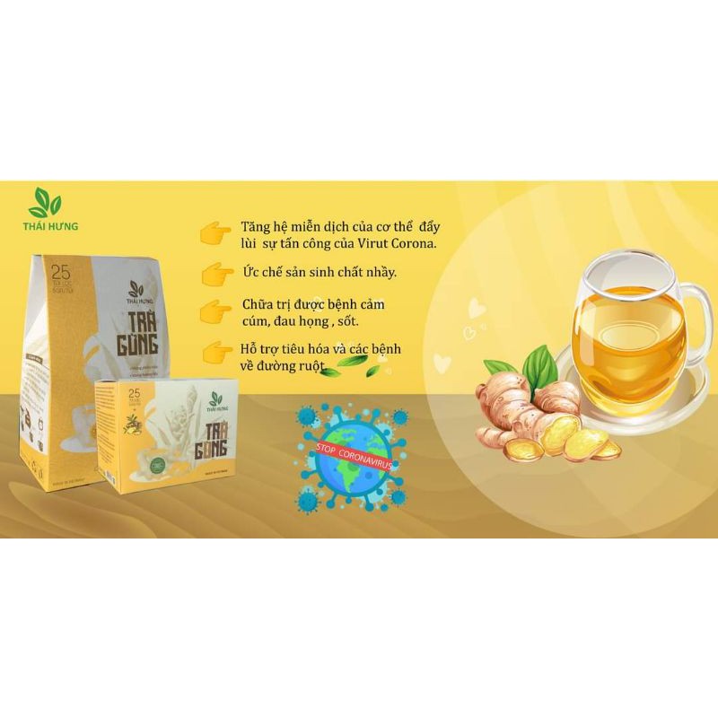 Trà Gừng Thái Hưng( hộp 25 túi lọc x5g)