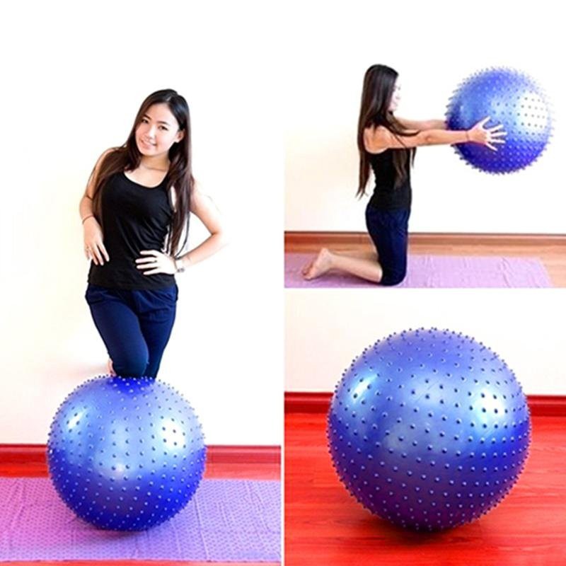 Bóng yoga gai 65cm tặng kèm bộ dụng cụ bơm hơi_QS