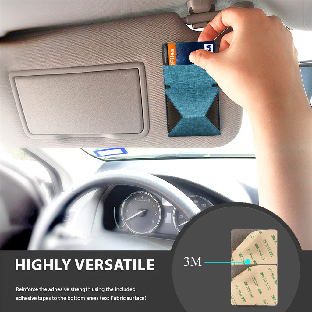 Multi-angle Invisible Phone Holder Slim Magnetic Car Holder Sticker Wallet Card Slots Phone Back Sticker For  cell phone