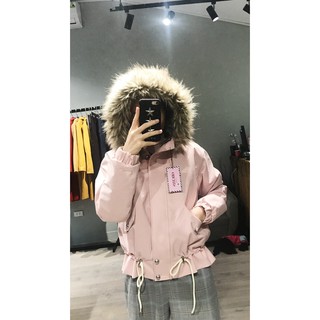 ORCHIS Áo Parka trần bông dáng ngắn - Hồng phấn