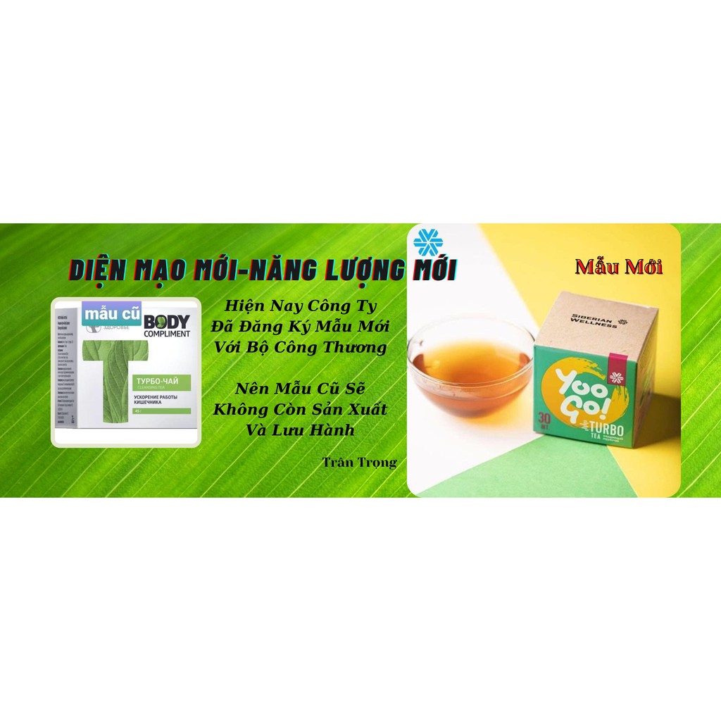 TRÀ THẢO MỘC THANH LỌC & ĐÀO THẢI MỠ THỪA YOO GO TURBO TEA - SIBERI 30 Gói