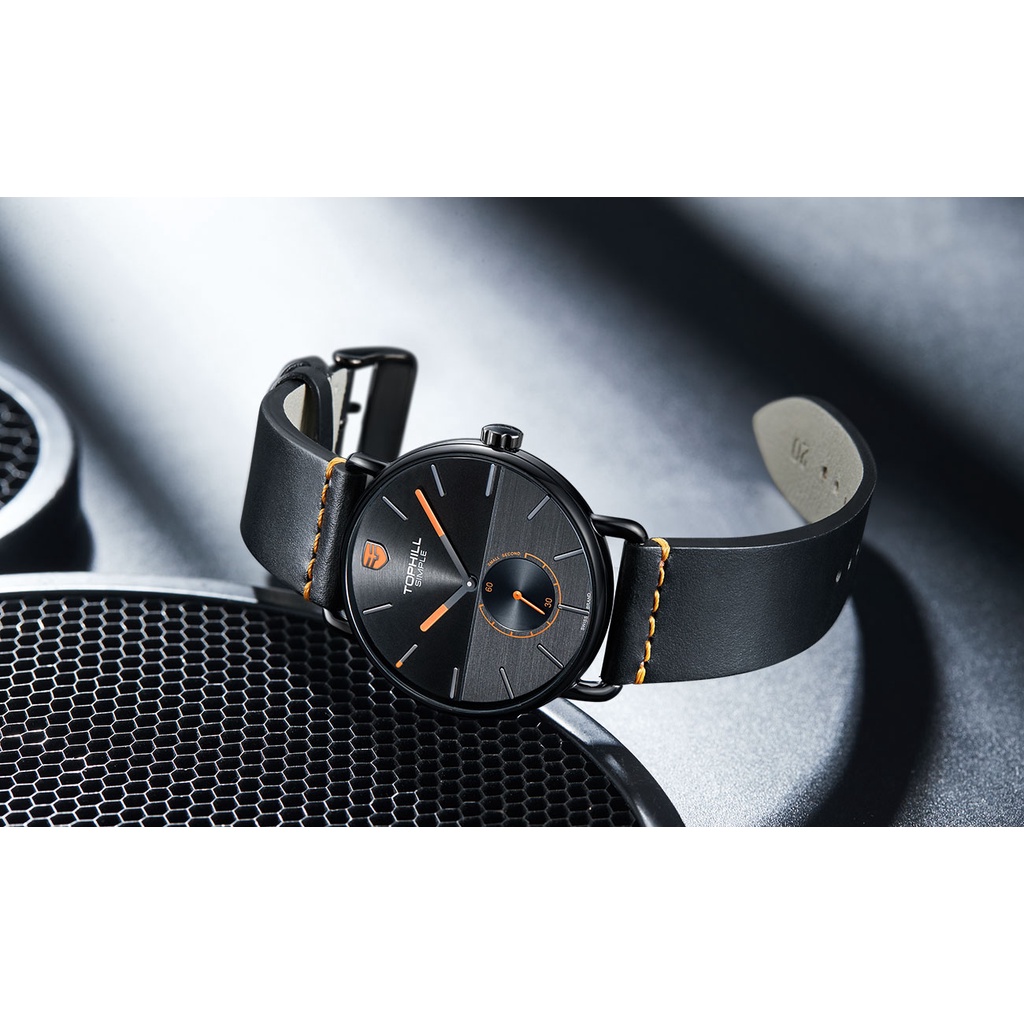 Đồng hồ nam chính hãng TOPHILL TS020G.PB5152 - Dây da - kính Saphire