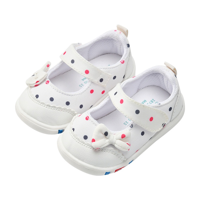 Giày Công Chúa Đế Bằng Chống Trượt Trọng Lượng Nhẹ Đính Nơ Hồng Dễ Thương Cho Bé Gái 0-3 Tuổi