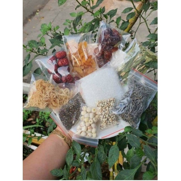 Set chè 25 sâm bổ lượng 500 gram đủ nguyên liệu set to  chén đủ 11 nguyên liệu_trathaomocsi (video+ảnh thật )