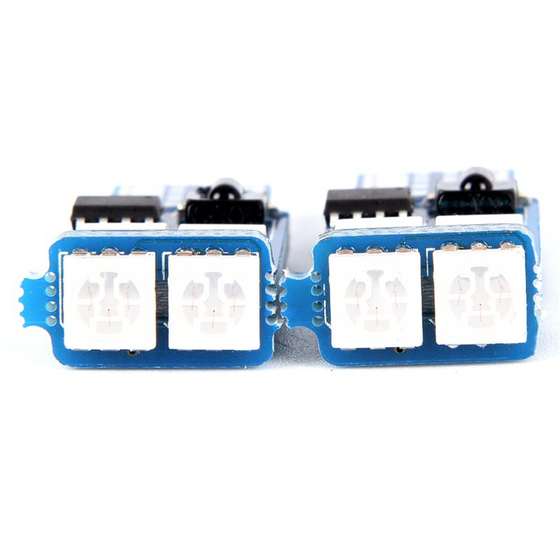 Set 2 đèn LED T10 W5W 6 SMD 5050 RGB xi nhan có remote điều khiển