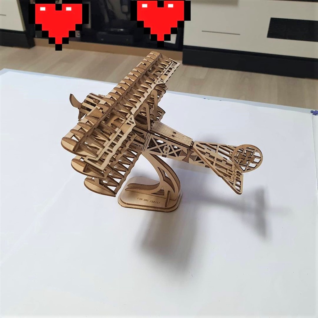 Mô Hình Gỗ 3D Lắp Ráp ROBOTIME Máy Bay Bi-Plane TG301