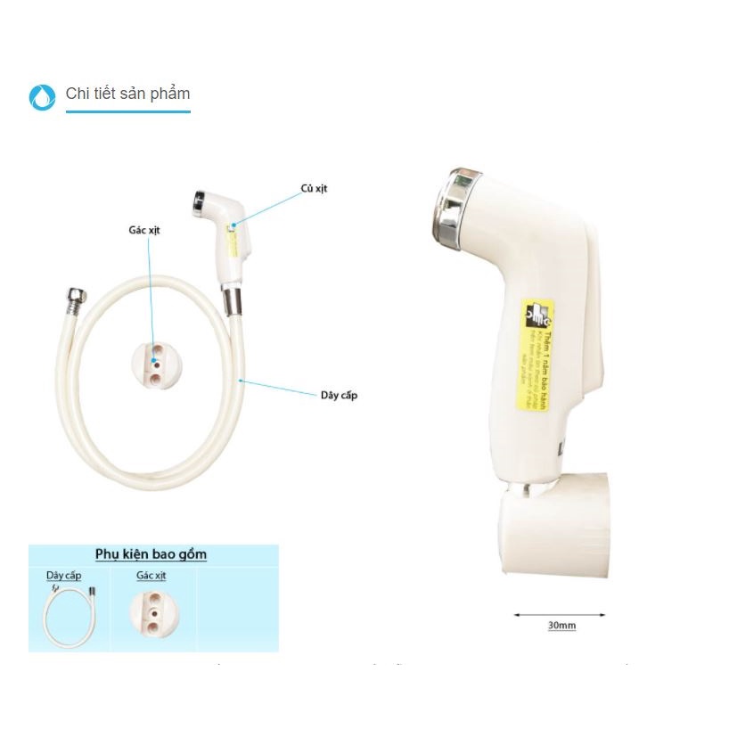 Vòi xịt rửa Inax cao cấp CFV-102A- HÀNG CHÍNH HÃNG, bảo hành 2 năm