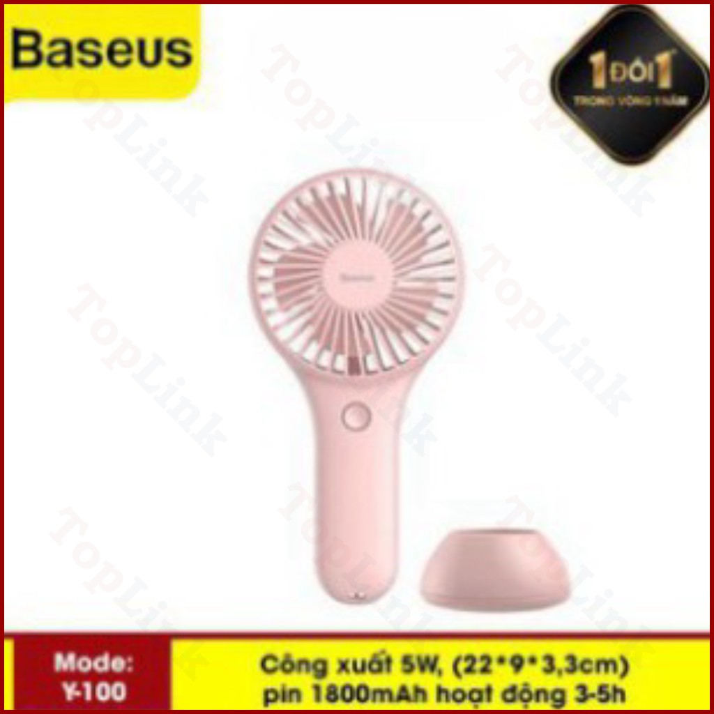 Quạt Mini Cầm Tay - Quạt Tích Điện Baseus Y100 Mini USB Fan Để Bàn Hoặc Cầm Tay Pin Bền 1800Mah