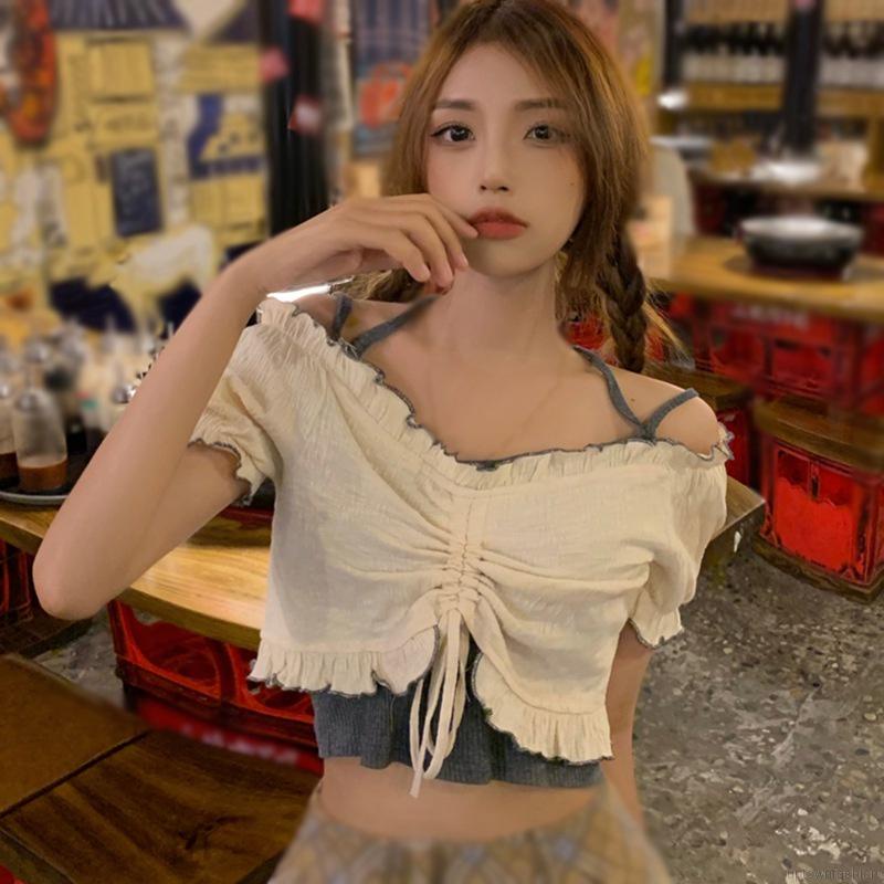 Áo Thun Tay Ngắn Màu Sắc Đơn Giản Phong Cách Hàn Quốc