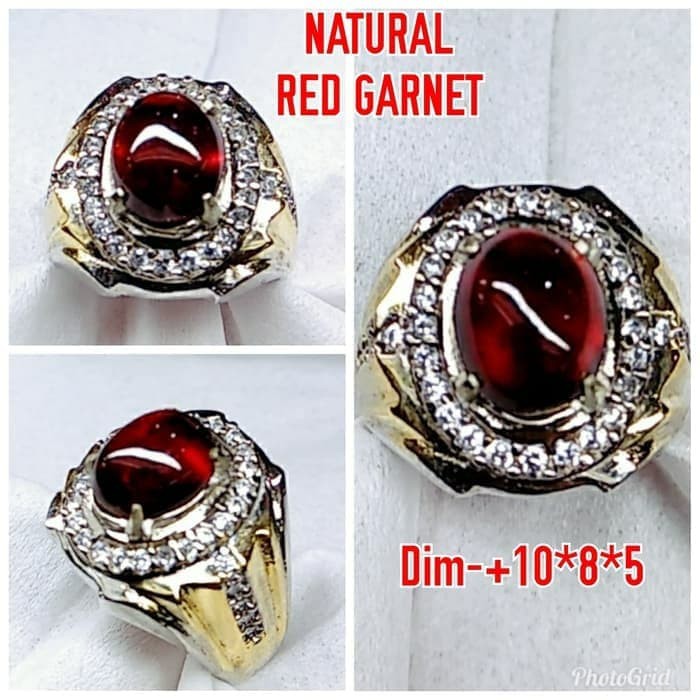 Nhẫn Đính Đá Garnet Tự Nhiên Sang Trọng