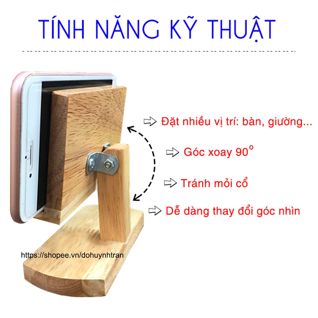 Giá đỡ điện thoại bằng gỗ (chữ Nhẫn)