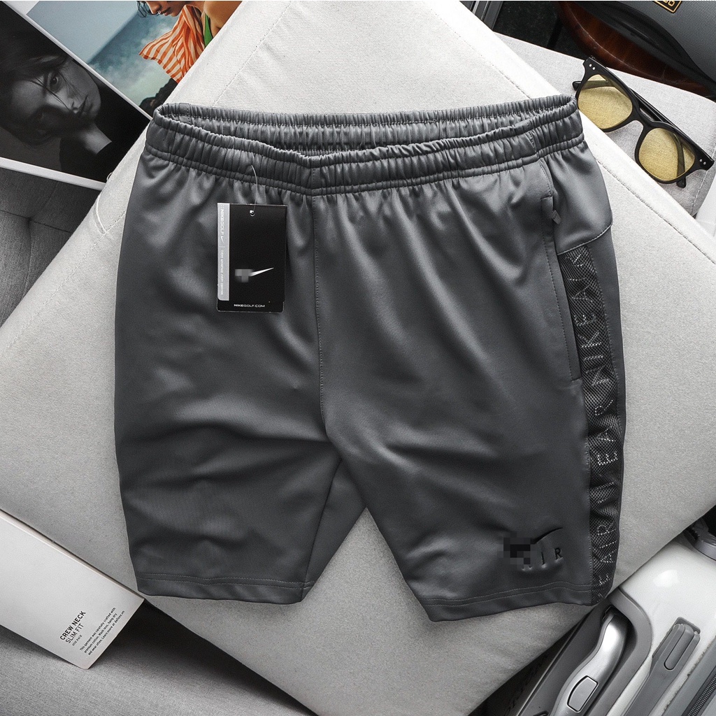Quần Short Phối Lưới Dọc Hông Thể Thao Nam Vải Thun