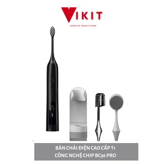 Bàn chải điện cao cấp - Tặng kèm bộ massage, giá treo bàn chải VIKIT - Brushie