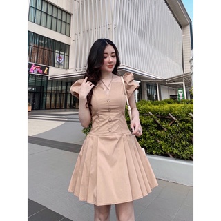 Váy kaki buộc dây cổ