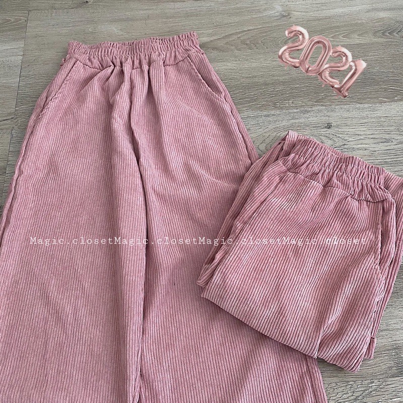 Quần Ống Rộng Nhung Gân Nữ MAGIC Phong Cách Hàn Quốc Ullzang | BigBuy360 - bigbuy360.vn