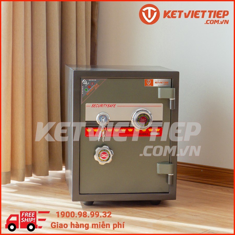 Két Sắt Mini Việt Tiệp K46BLN Khóa Cơ Chuẩn Phong Thủy Nặng 55Kg, Két Sắt Gia Đình Cỡ Vừa Sản Phẩm Của Công Ty Két Việp