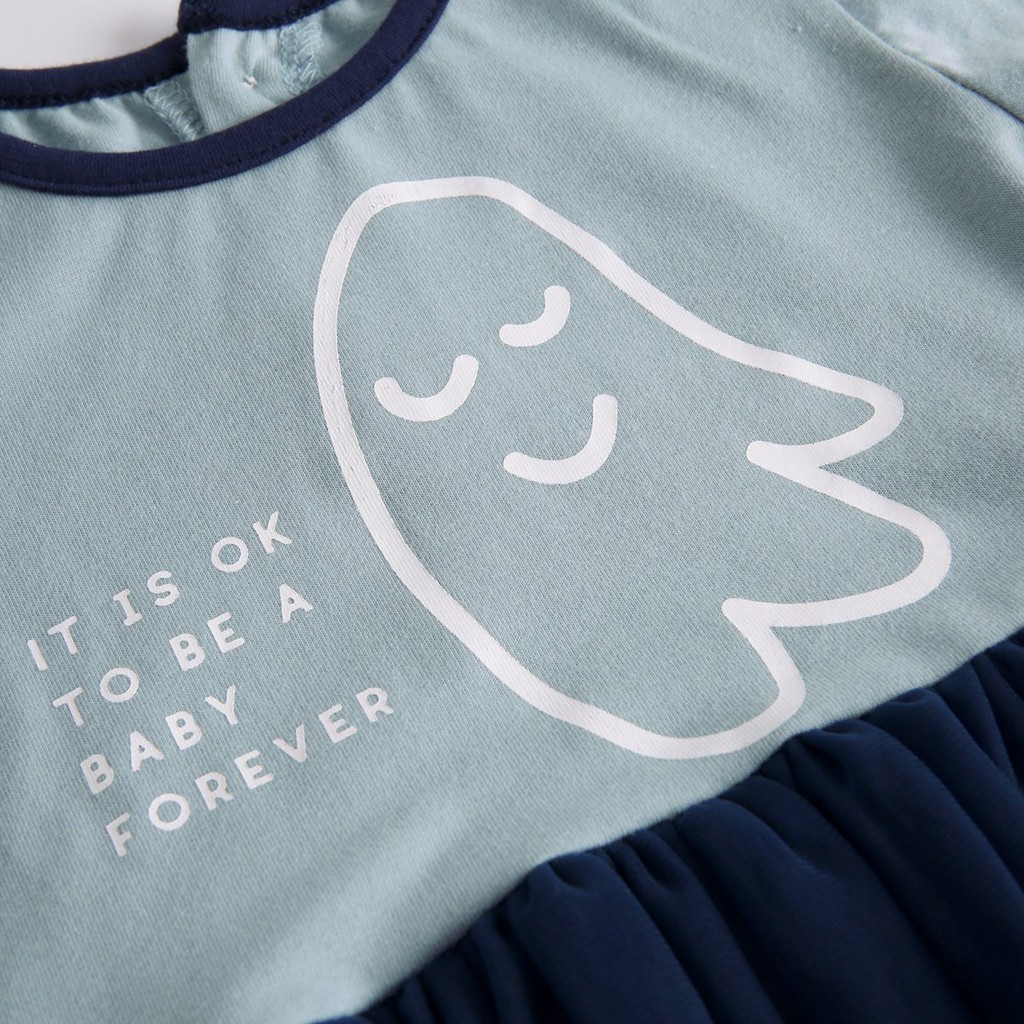 Áo liền thân Sanlutoz tay dài in họa tiết hoạt hình đáng yêu cho bé sơ sinh