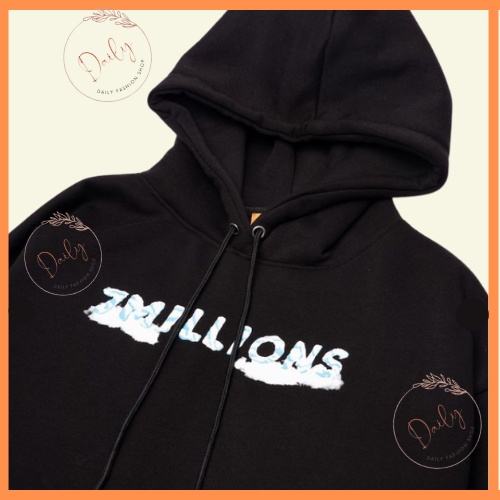 Áo HOODIE Dài Tay Nỉ Bông Unisex Nam Nữ Form Rộng Ấm Áp Màu Đen
