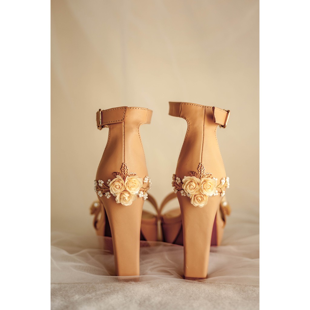 Giày cưới BEJO H92 Thuyền hoa vàng - WEDDING SHOES