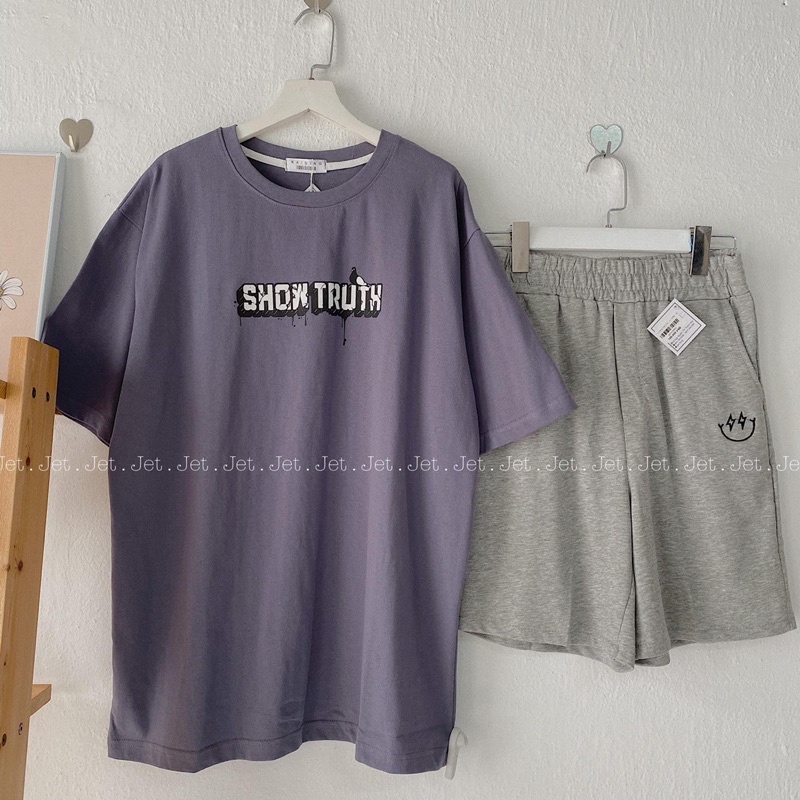 Sét áo SHOW TRUTH + quần đùi mặt cười tia sét TH6