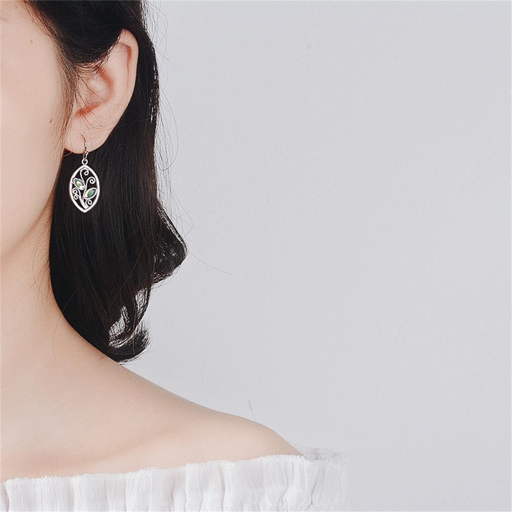 Bsuns Cầu Vồng BSUNS|Khuyên Tai Thời Trang Cho Nữ|Trang Sức Cưới Hình Chiếc Lá Sang Trọng