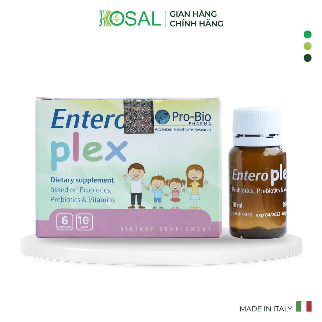 Men vi sinh dạng nước Entero Plex, hỗ trợ trẻ em và người lớn bị táo bón, tiêu chảy, rối loạn tiêu hóa kéo dài